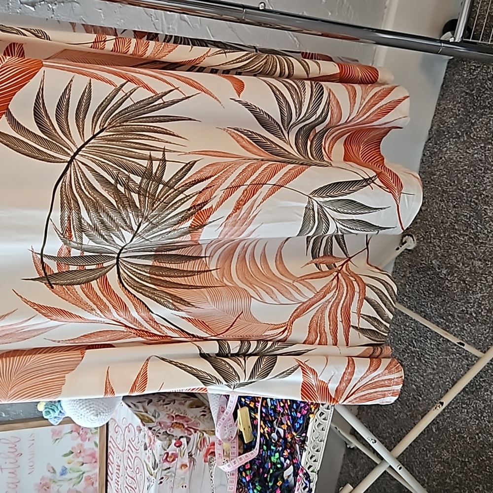 Cynthia Rowley Woman orange and green palm frond midi dress. Size 1X. - Picture 3 of 6